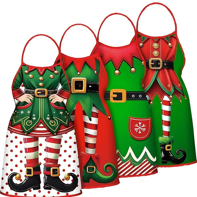 Digital Christmas Print Apron for Kitchen: Oil and Stain Resistant