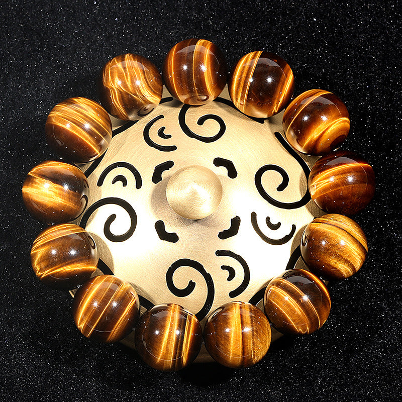 Pulsera de Ojo de Tigre Natural: Alta Calidad, Diseño Sencillo, Estilo Versátil, Gema de Cat Eye