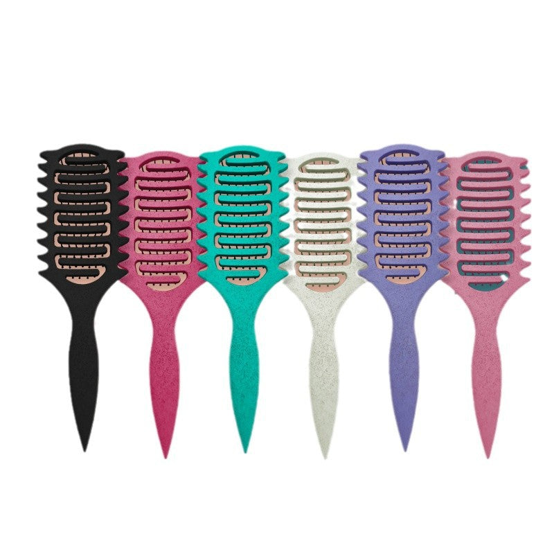 Cepillo de Masaje con Diseño Hueco: Peine para Cabello Rizado y Peinados, Uso en Seco y Húmedo, Ideal para Estilismo