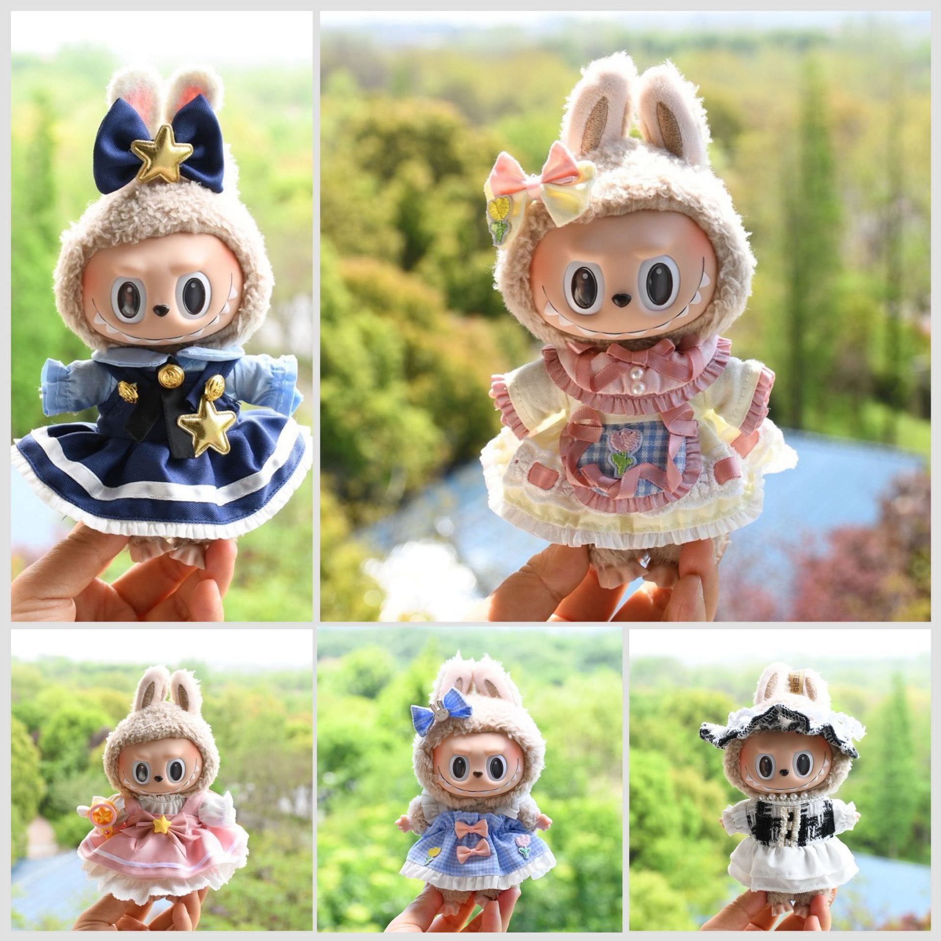 Ropa Estilo Coquette para Muñeca Labubu 17cm – Accesorios para Personalizar (Muñeca No Incluida)