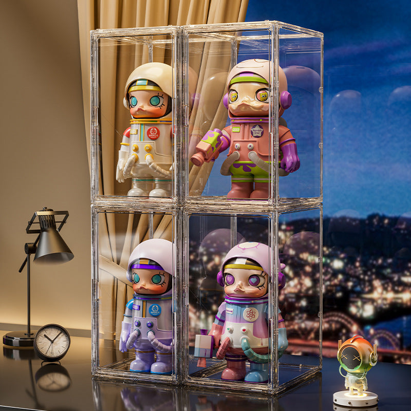 Estante de exhibición de figuras de Pop Mart: Caja de exhibición transparente.