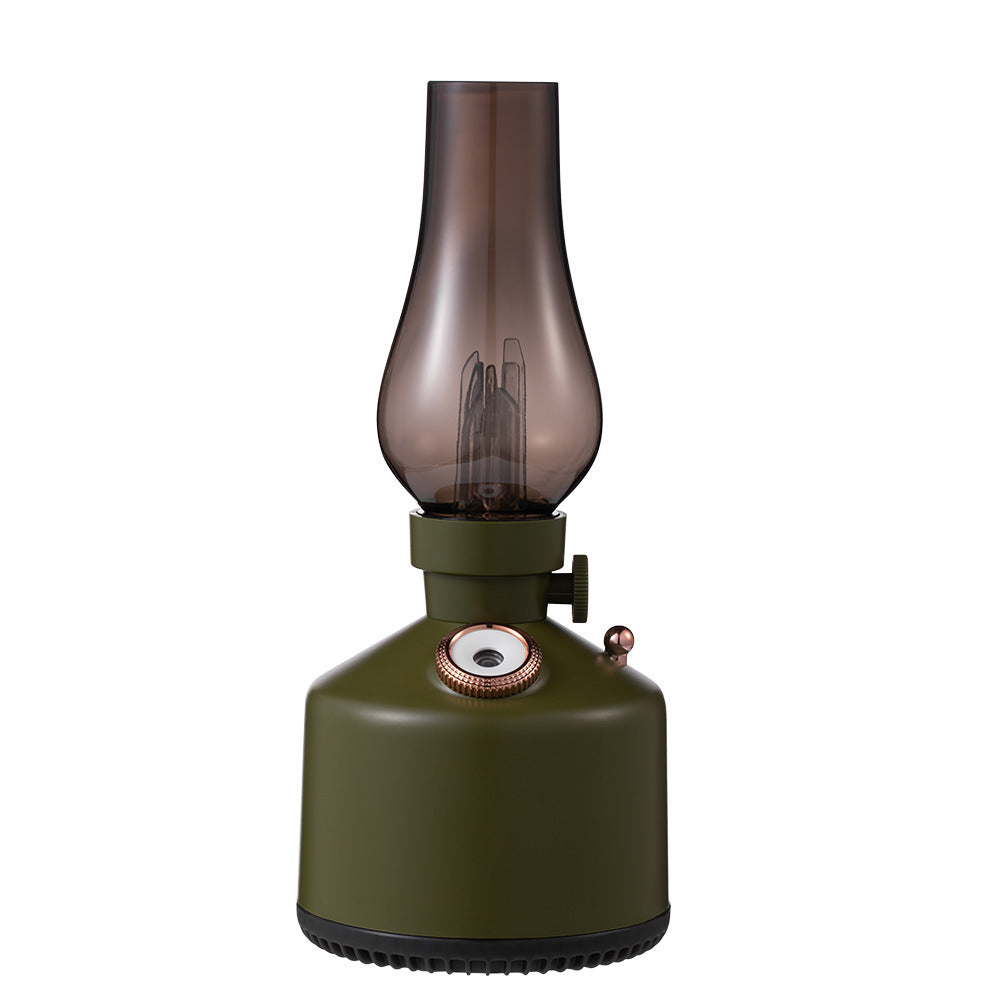 Humidificador vintage con luz nocturna y difusor de aromas tipo lámpara de petróleo