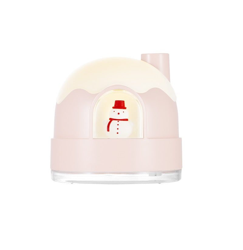 Novedoso Humidificador con Luz de Nieve y Noche: USB Silencioso Para Dormitorio, Mini Aire Acondicionado Para Hogar