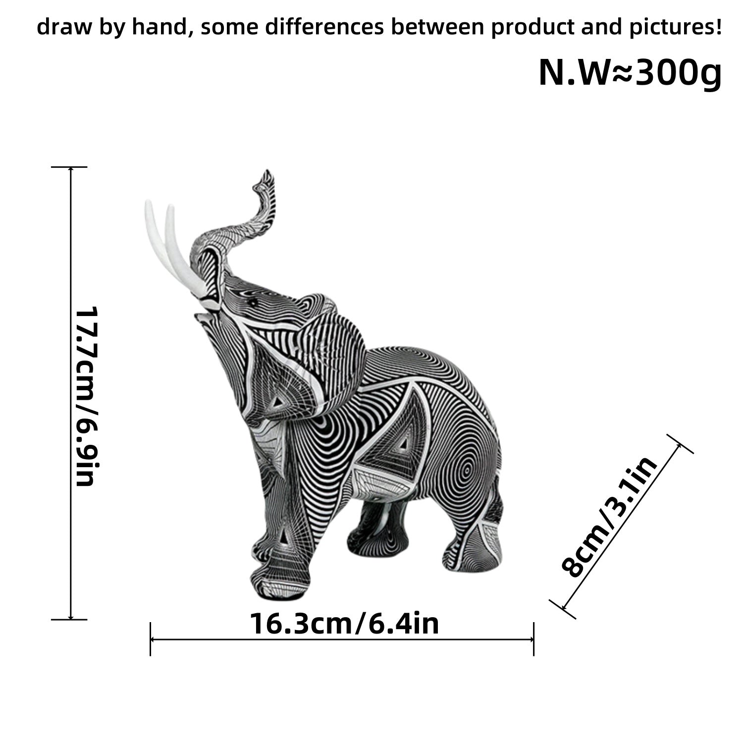 Arte Abstracto: Escultura Colorida de Elefante para Escritorio o Mesa