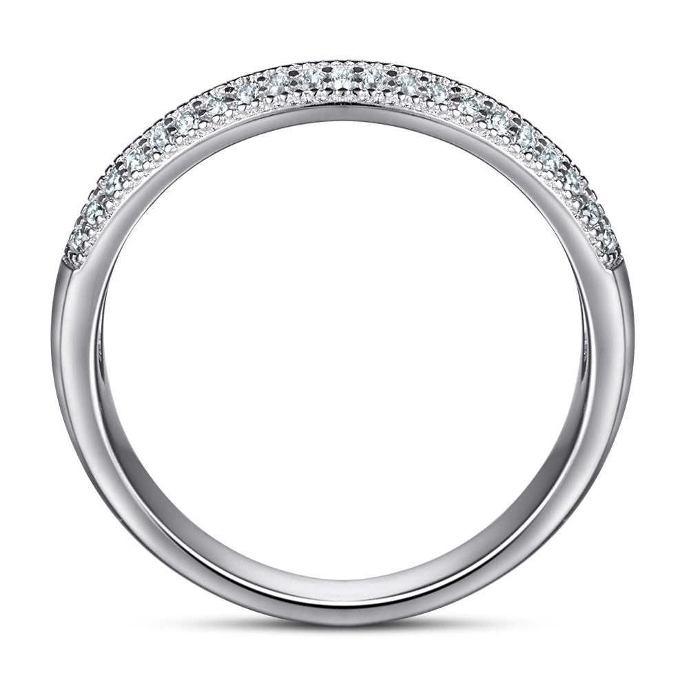 Argolla de Plata 925 con Circonias para Mujer: Rosa o Plateada