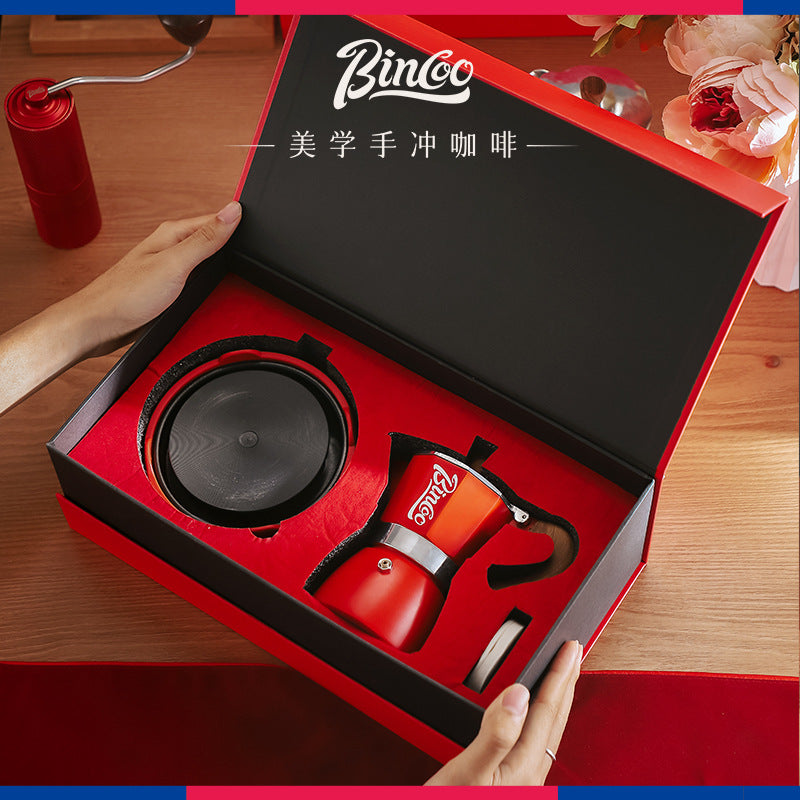 Juego de Regalo Bincoo: Set de Cafetera Espresso de Alta Calidad con Diseño Elegante y Festivo