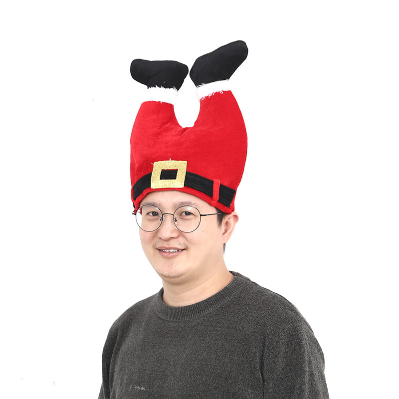 Gorro Navideño Divertido con Diseños de Santa Claus, Árbol de Navidad y Pantalones Invertidos