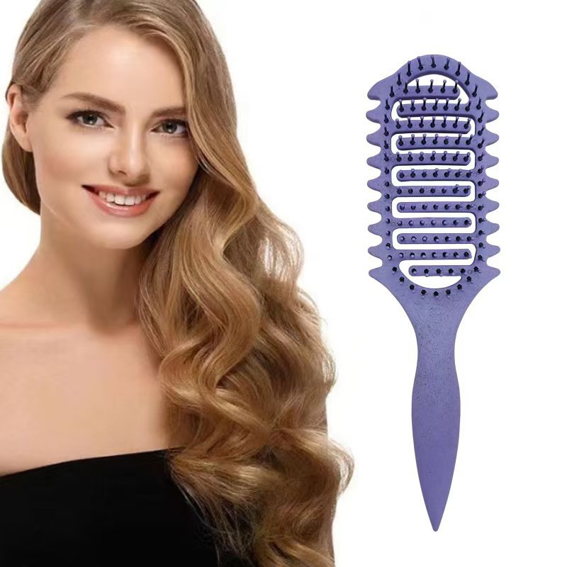 Cepillo de Masaje con Diseño Hueco: Peine para Cabello Rizado y Peinados, Uso en Seco y Húmedo, Ideal para Estilismo