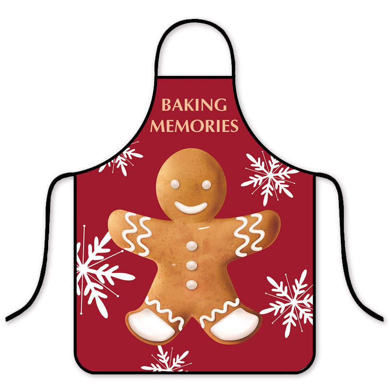 Digital Christmas Print Apron for Kitchen: Oil and Stain Resistant