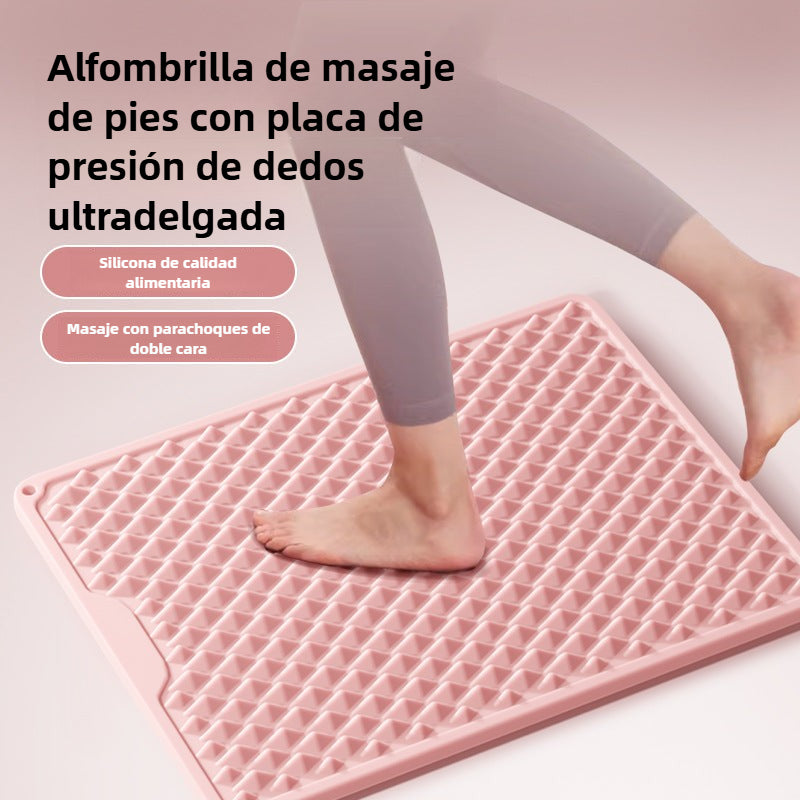 Tapete de acupresión doblecara con plantilla de silicona para masaje y reflexología de pies