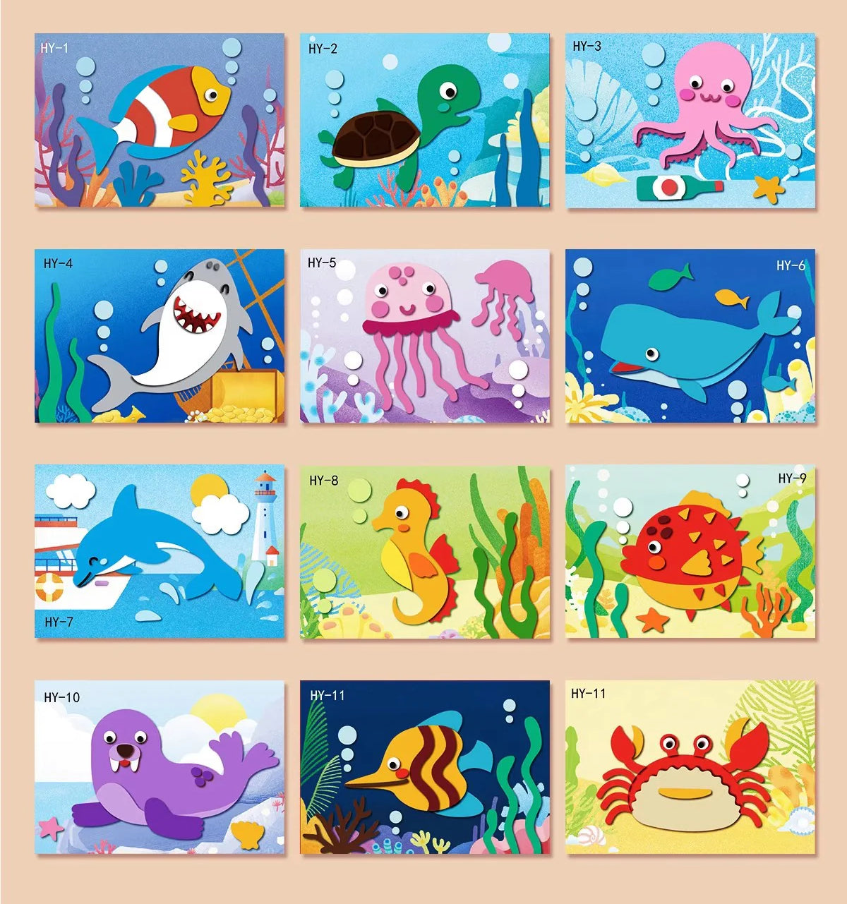 Kit De Manualidades Infantiles Con Pegatinas Educativas