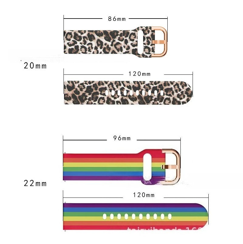 Printed Silicone Strap for Samsung Galaxy Active2 and Watch4: Compatible with Huawei GT 20/22mm