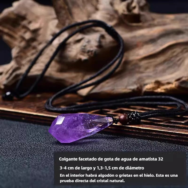 Colgante con piedras naturales: Amatista, Fluorita, Obsidiana, Lapislázuli y más
