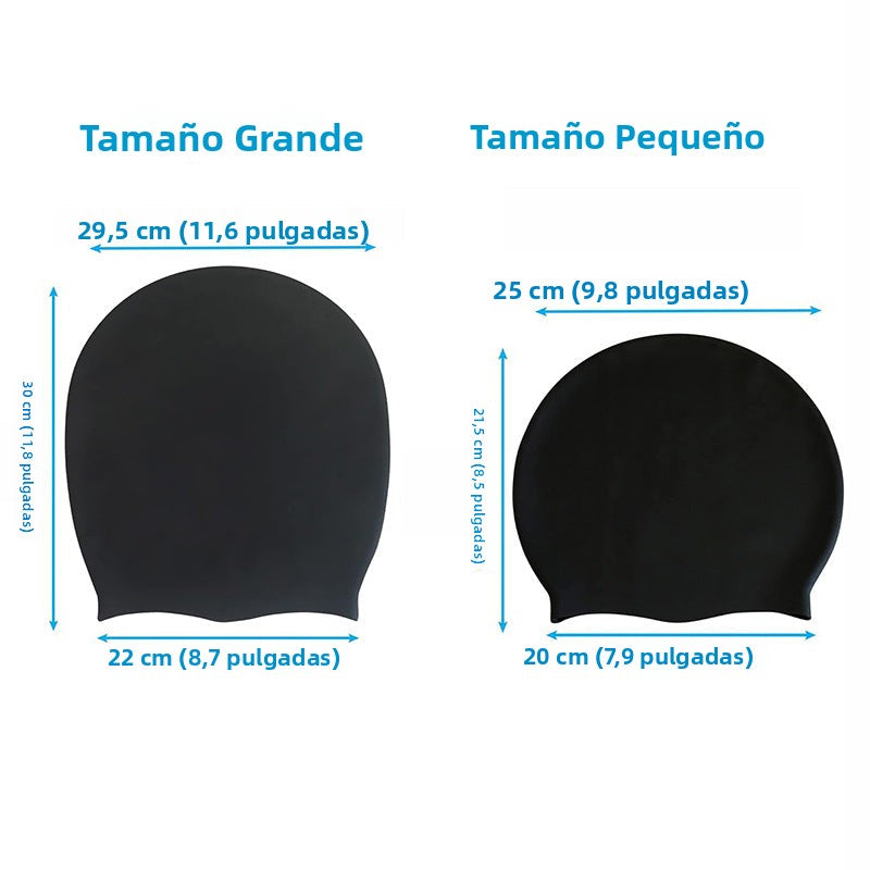 Gorro de Natación de Silicona Antideslizante para Cabello Largo y Rastas – Talla Grande Unisex