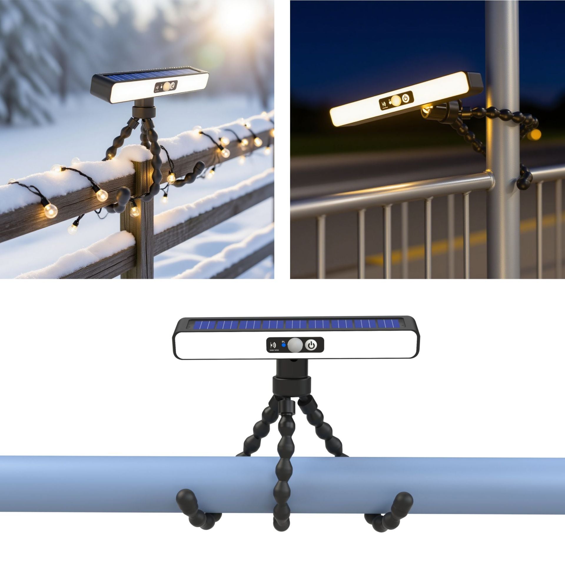 Lámpara Solar para Exteriores con Brazos Flexibles Tipo Pulpo