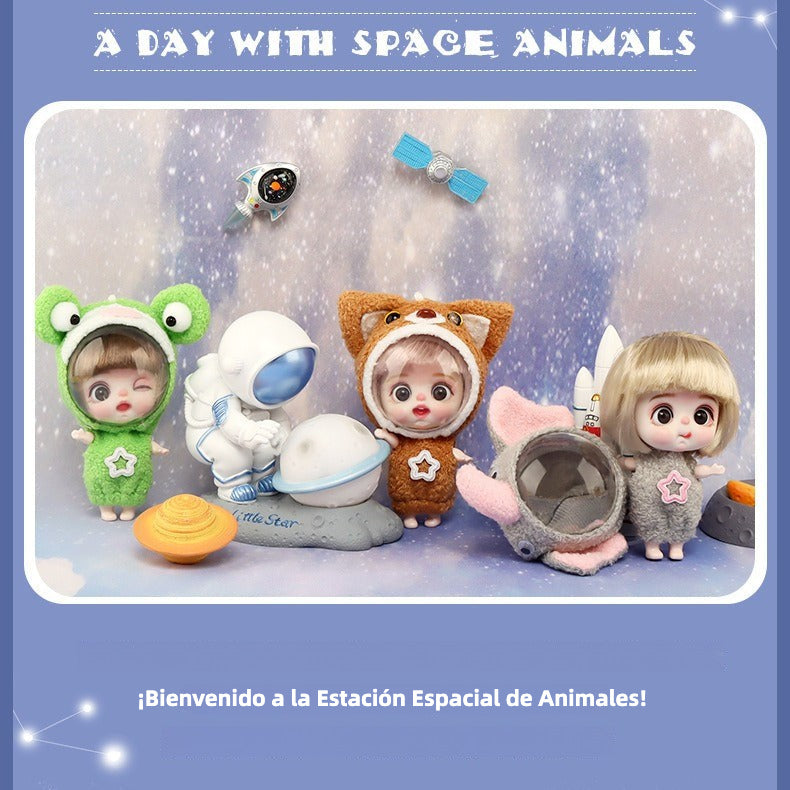 Space Animal Keychain for Girls: Cartoon Character Doll, Birthday Gift & Surprise Box