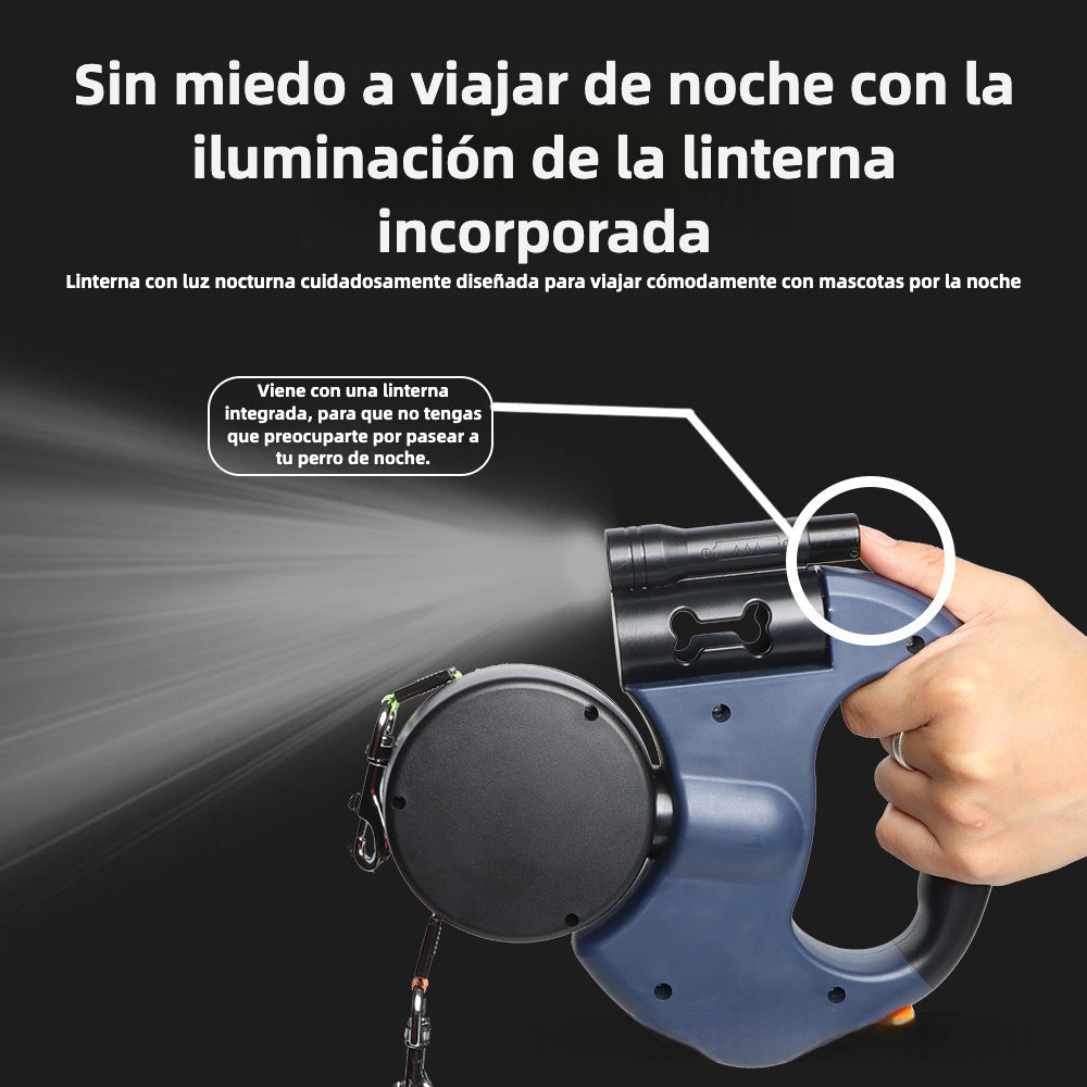 Correa Automática para Mascotas – Doble Extensible para Perros y Gatos