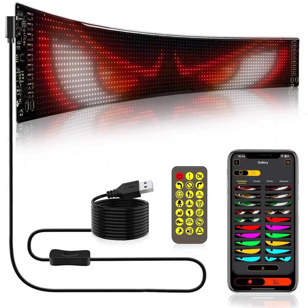 Flexible Bluetooth LED Car Display: Waterproof IP65 Full-Color Smart Vehicle Screen