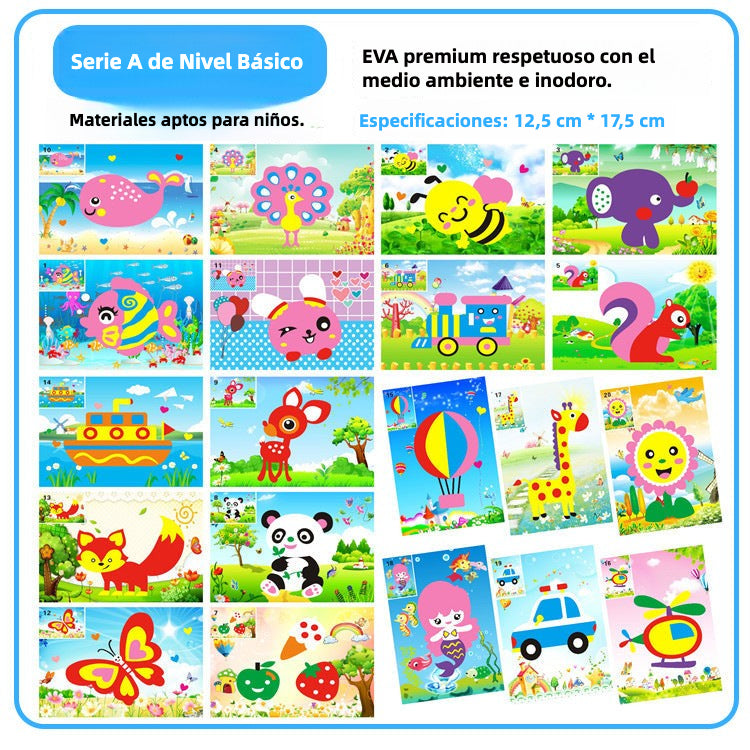 Juguetes educativos de pegatinas 3D infantiles