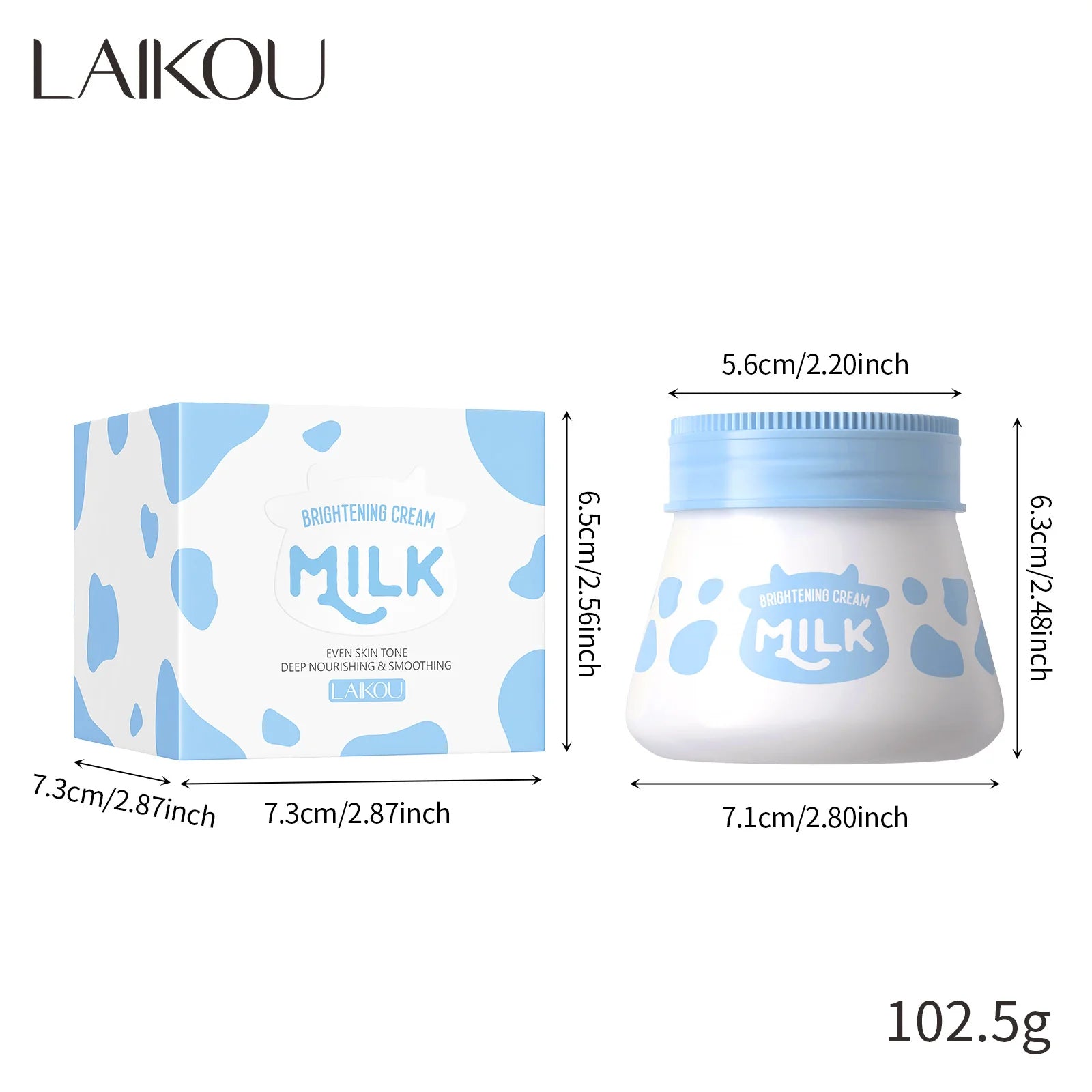 LAIKOU Crema Hidratante de Leche: Crema Facial de Iluminación y Hidratación 55g