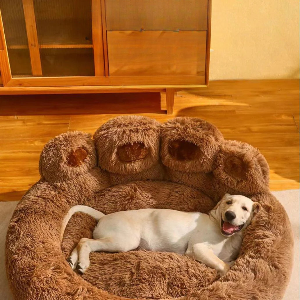 Cama para Gatos con Forma de Patita: cama para Otoño e Invierno, Semi-Cerrada, Lavable.