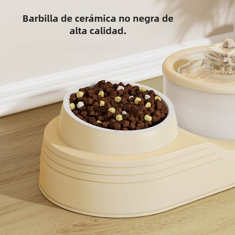 Fuente de Agua 2 en 1 para Gatos: Automático con Filtro Circulante