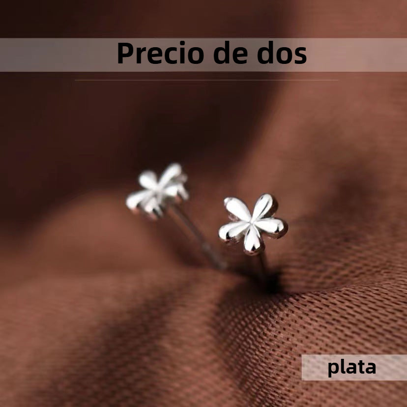 Pendientes Flor Mini en Plata S925 – Diseño Clásico para Mujeres y Niñas