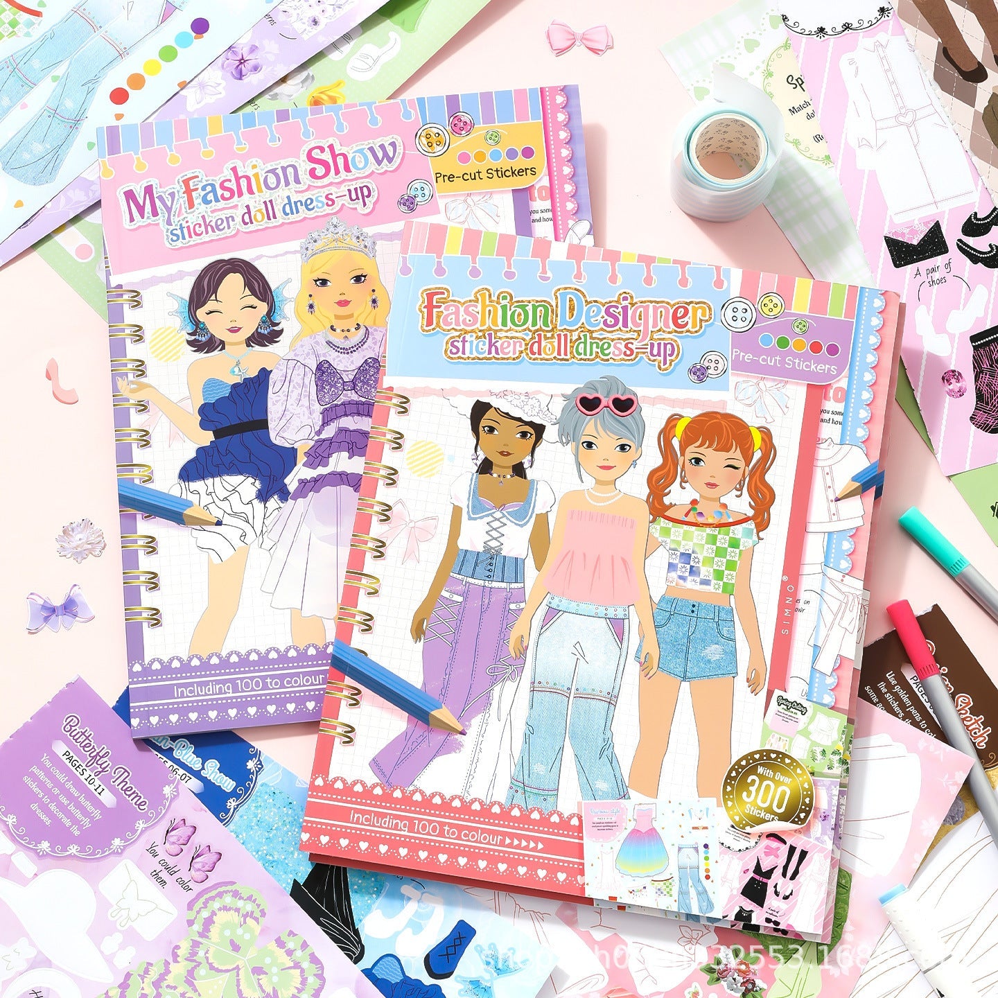 Actividades creativas para niñas con stickers de moda