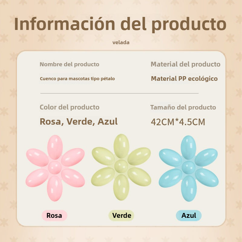 Plato en Forma de Flor para Gatos: Comedero Múltiple con Pétalos para Gatitos y Cachorros