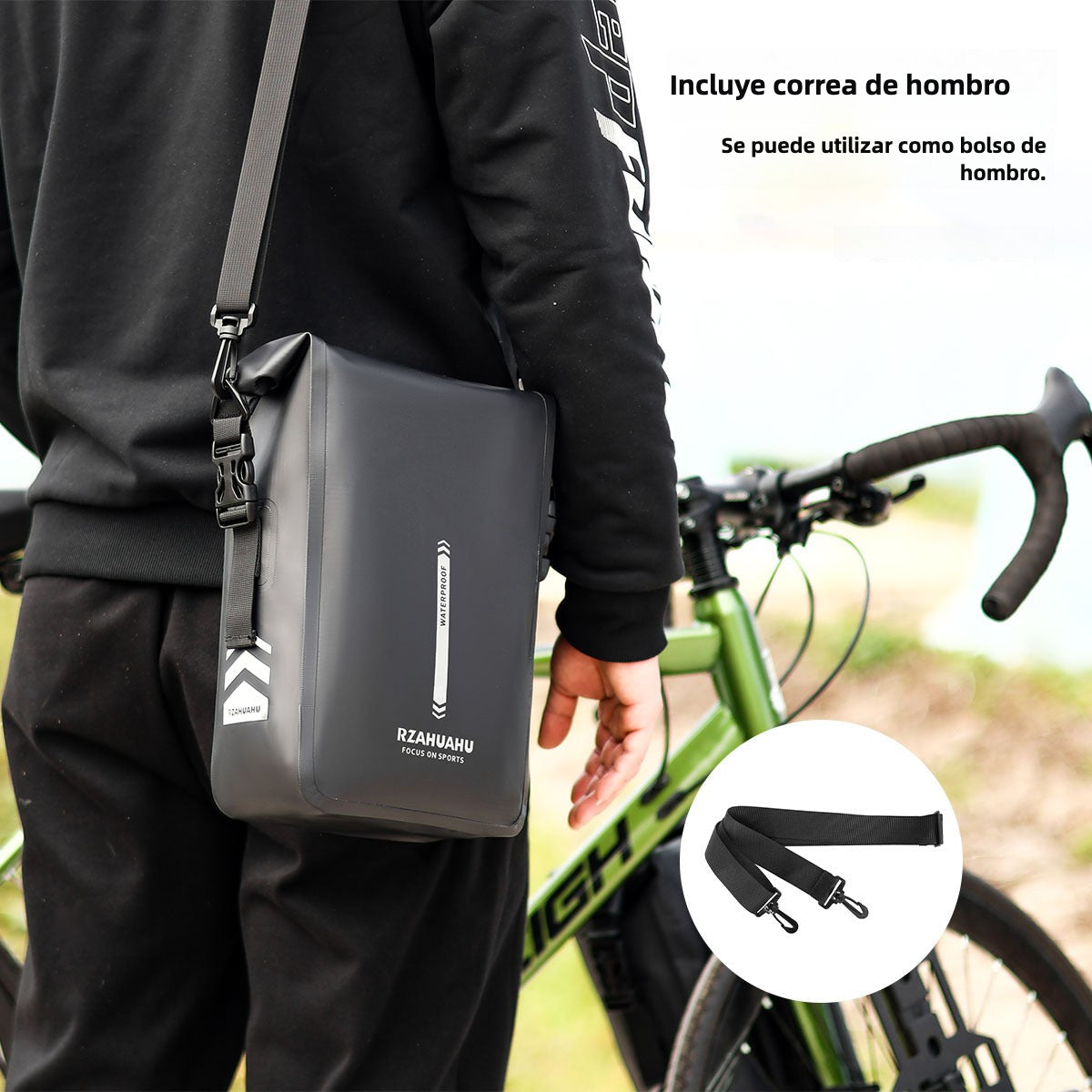 Mochila de montaña para bicicleta en la horquilla