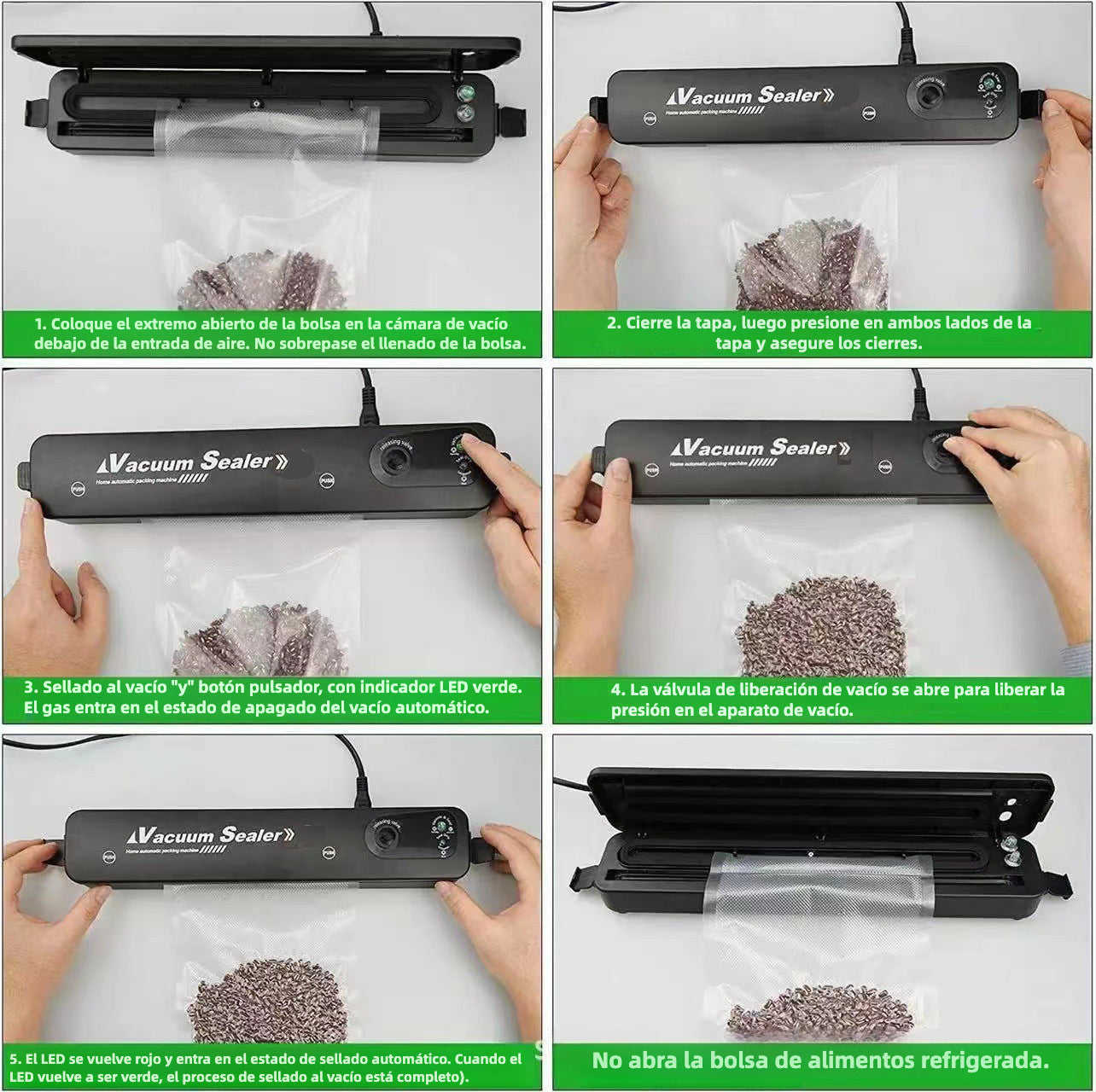 Máquina De Sellado Al Vacío Automática Y Portátil Para Preservar Alimentos