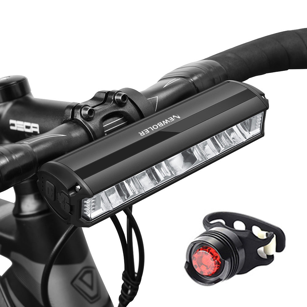 Luz de bicicleta nocturna con faro frontal, batería recargable de 8000-10000mAh y soporte ajustable.