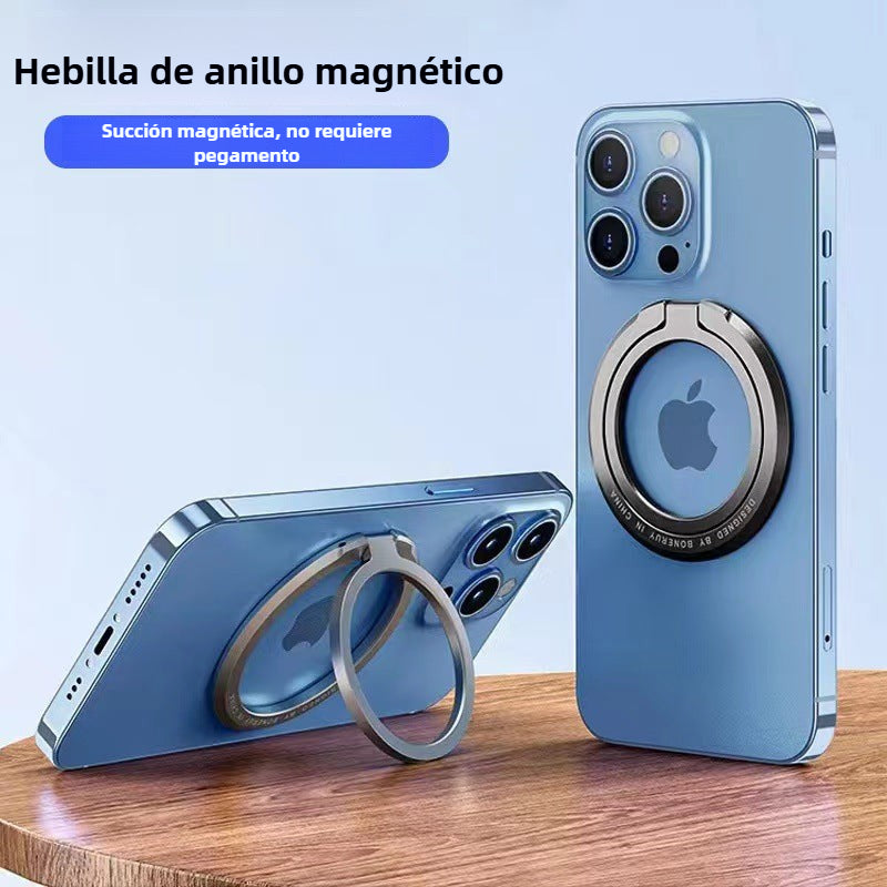 Anillo adhesivo para celular tipo soporte plegable con función de agarre y base