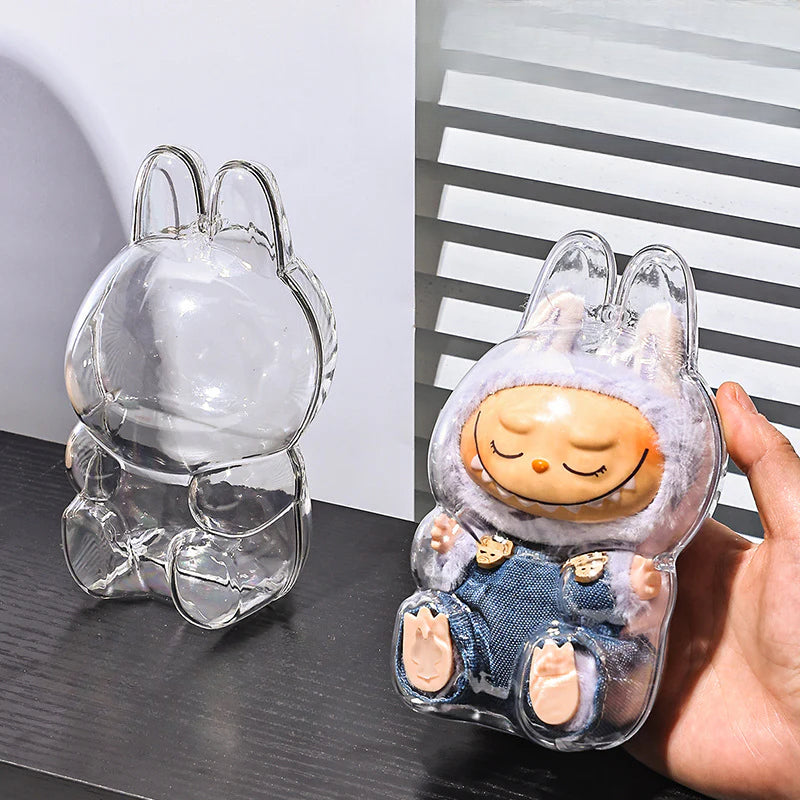 Funda Protectora de Silicona Transparente para Figuras Pop Mart – Protección Antipolvo para Exhibición y Almacenamiento