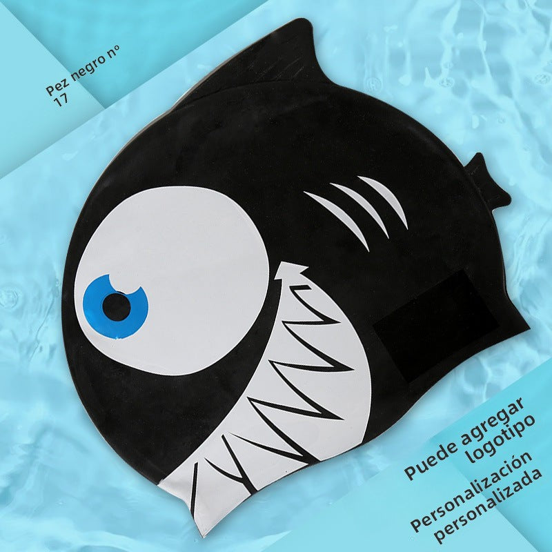 Multicolor Silicone Children's Swim Cap with Waterproof Ear Protection and Animal Design for Swimming and Training