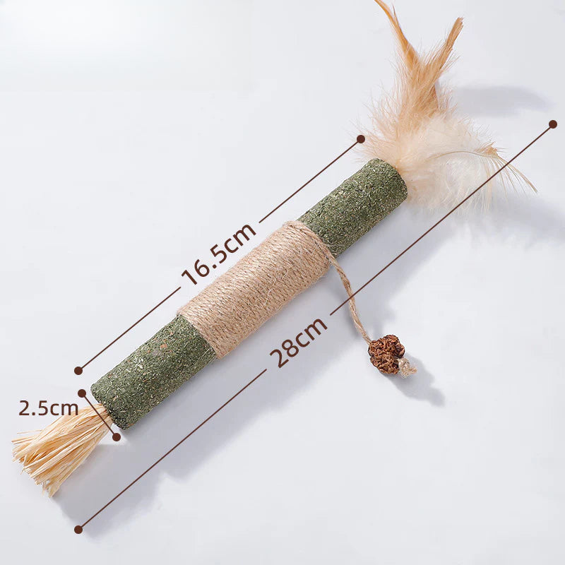 Juguete con catnip para gatos – Varita con hierba gatera para masticar y calmar el estrés