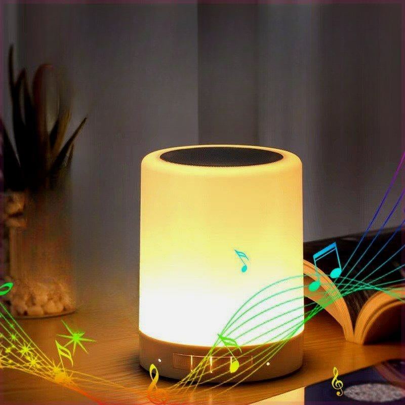 Altavoz Bluetooth Inalámbrico con Luz LED Táctil – Carga USB, Cambia la intensidad de la luz