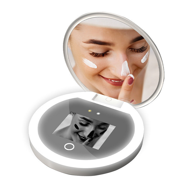 Espejo de maquillaje inteligente portátil con cámara UV