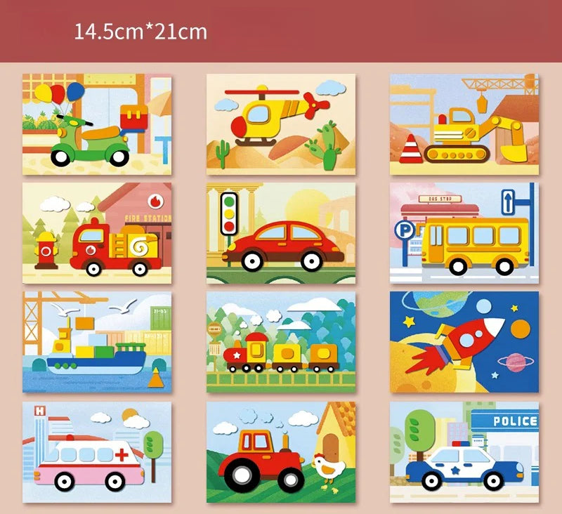 Kit De Manualidades Infantiles Con Pegatinas Educativas