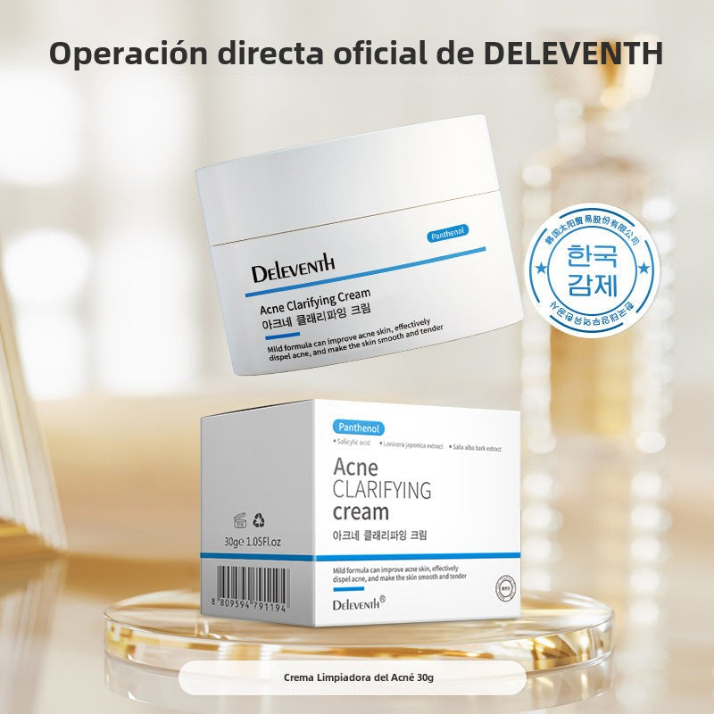 Crema Facial DEleventh con Ácido Salicílico 30g – Formulación Coreana para Piel Grasa o con Tendencia al Acné