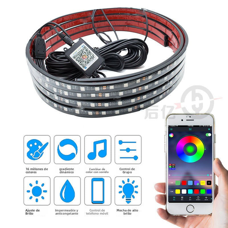 Tiras LED multicolor para interior de coche