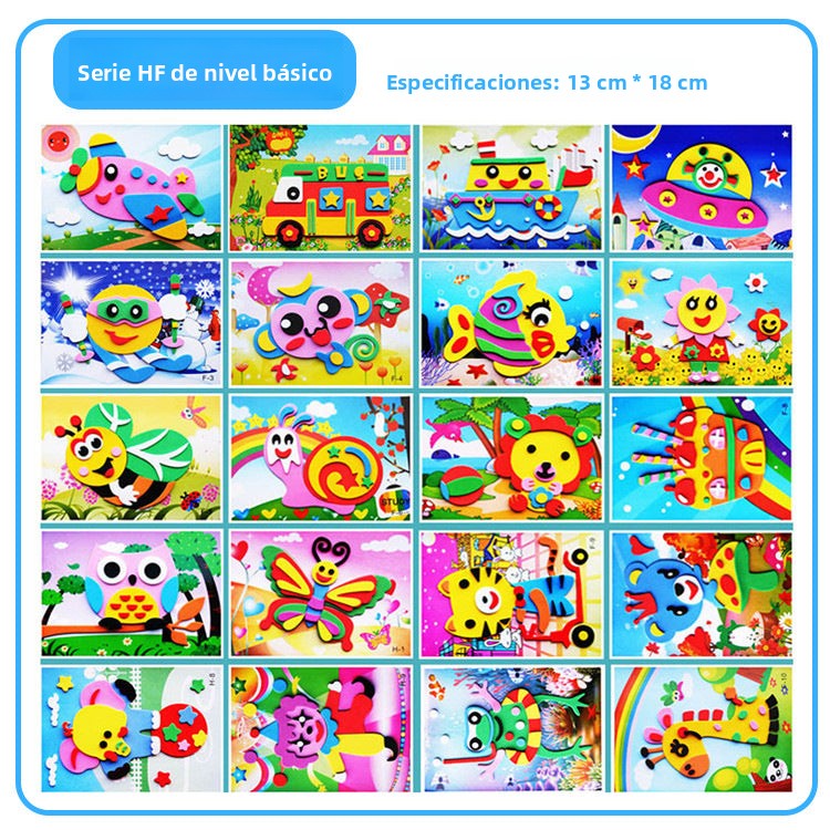 Set de Pegatinas 3D para Niños – Juguetes Educativos y Manualidades en Foam EVA