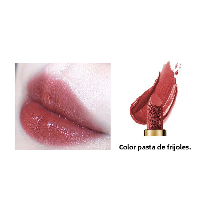 Labial Mate de Terciopelo con Relieve: Tono Rojo Vintage, Nude y Burdeos, Larga Duración, Resistente y Favorecedor