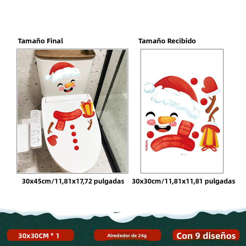Pegatinas Navideñas de Santa Claus, Reno y Muñeco de Nieve | Decoración para Ventanas