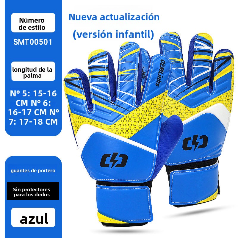 guantes de portero para niños con refuerzo en los dedos