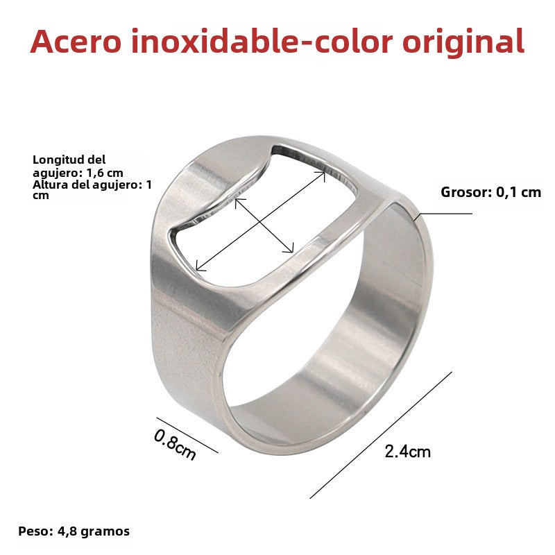Anillo abridor de Botellas de acero Inoxidable para Bares o Regalo