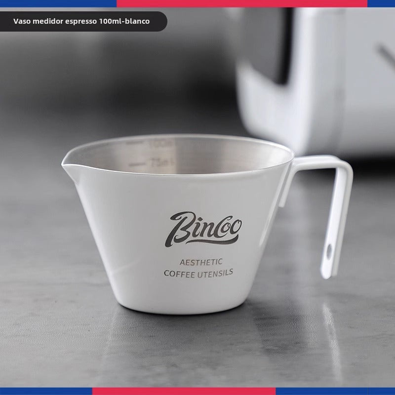 Taza de extracción de café Bincoo: taza de acero inoxidable de 100ml para espresso y leche