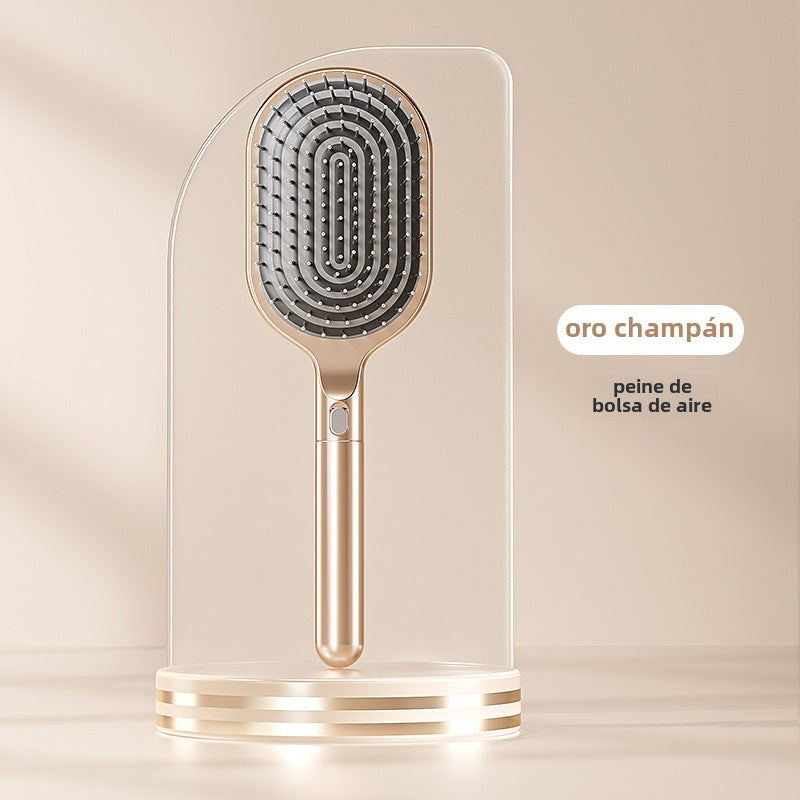 Cepillo de masaje de aire para cabello largo: peinador de acero inoxidable, diseño ergonómico, ideal para crear volumen y estilo