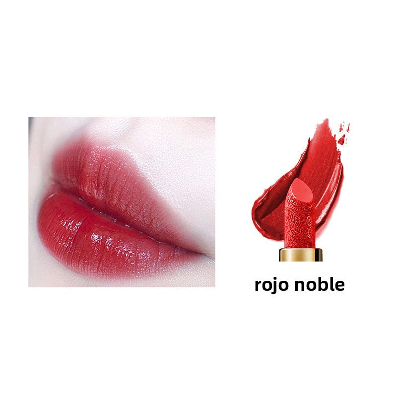 Labial Mate de Terciopelo con Relieve: Tono Rojo Vintage, Nude y Burdeos, Larga Duración, Resistente y Favorecedor