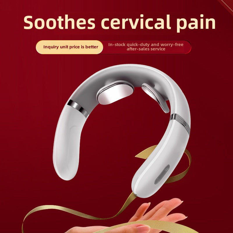 Masajeador de Cuello Eléctrico con Calor y Pulsos – Alivio Cervical Multifuncional para Estrés y Tensión